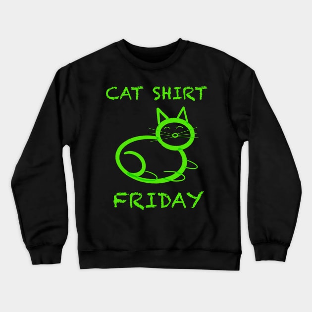 Cat shirt Friday Crewneck Sweatshirt by WelshDesigns